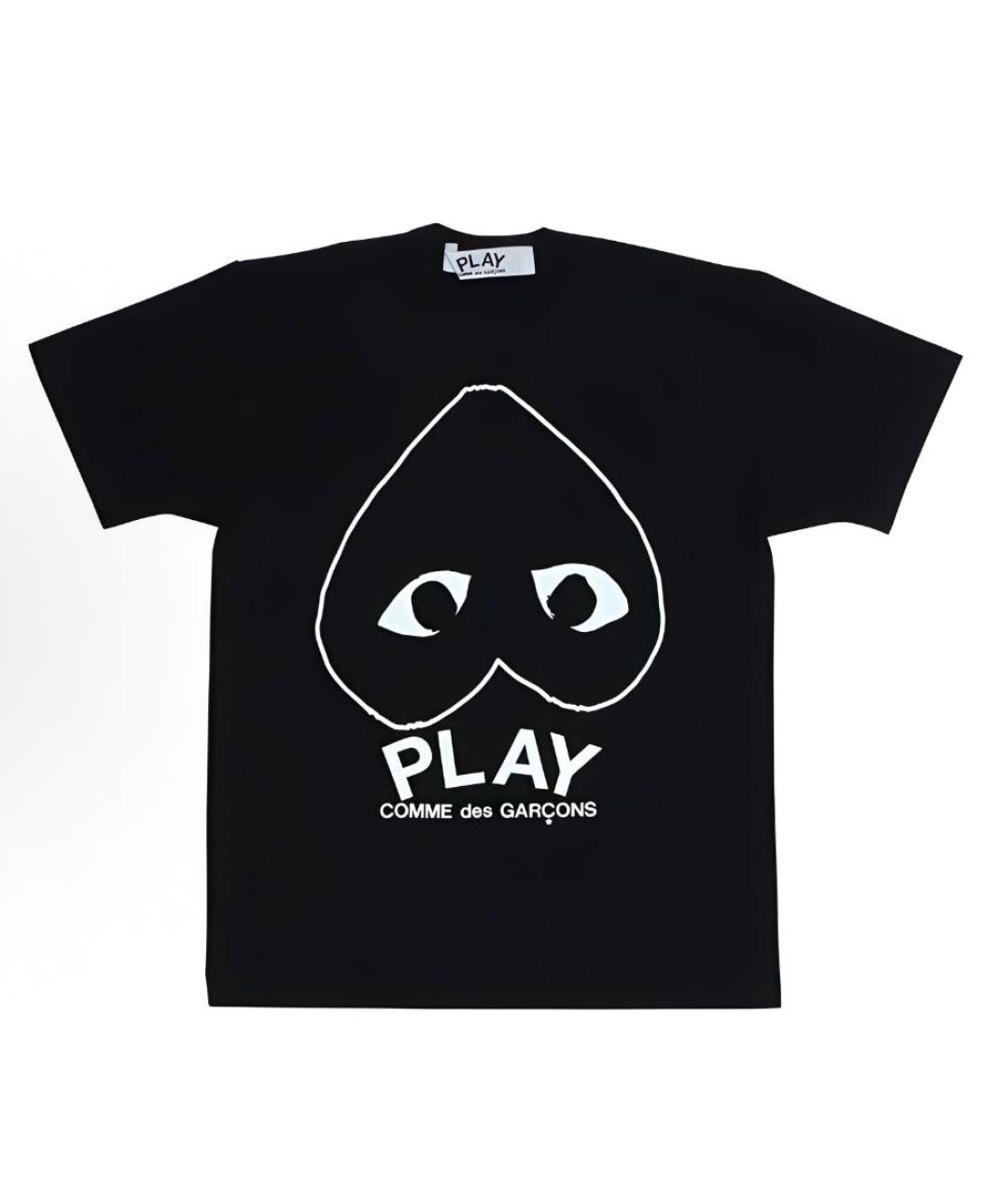 COMME DES GARÇONS PLAY Черная хлопковая футболка, фото 3