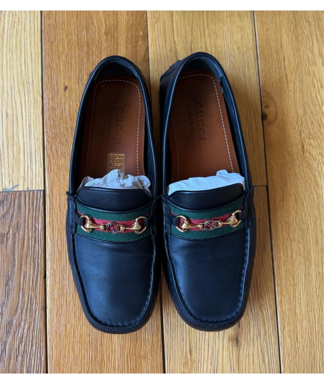GUCCI Темно-синие кожаные мокасины, фото 3