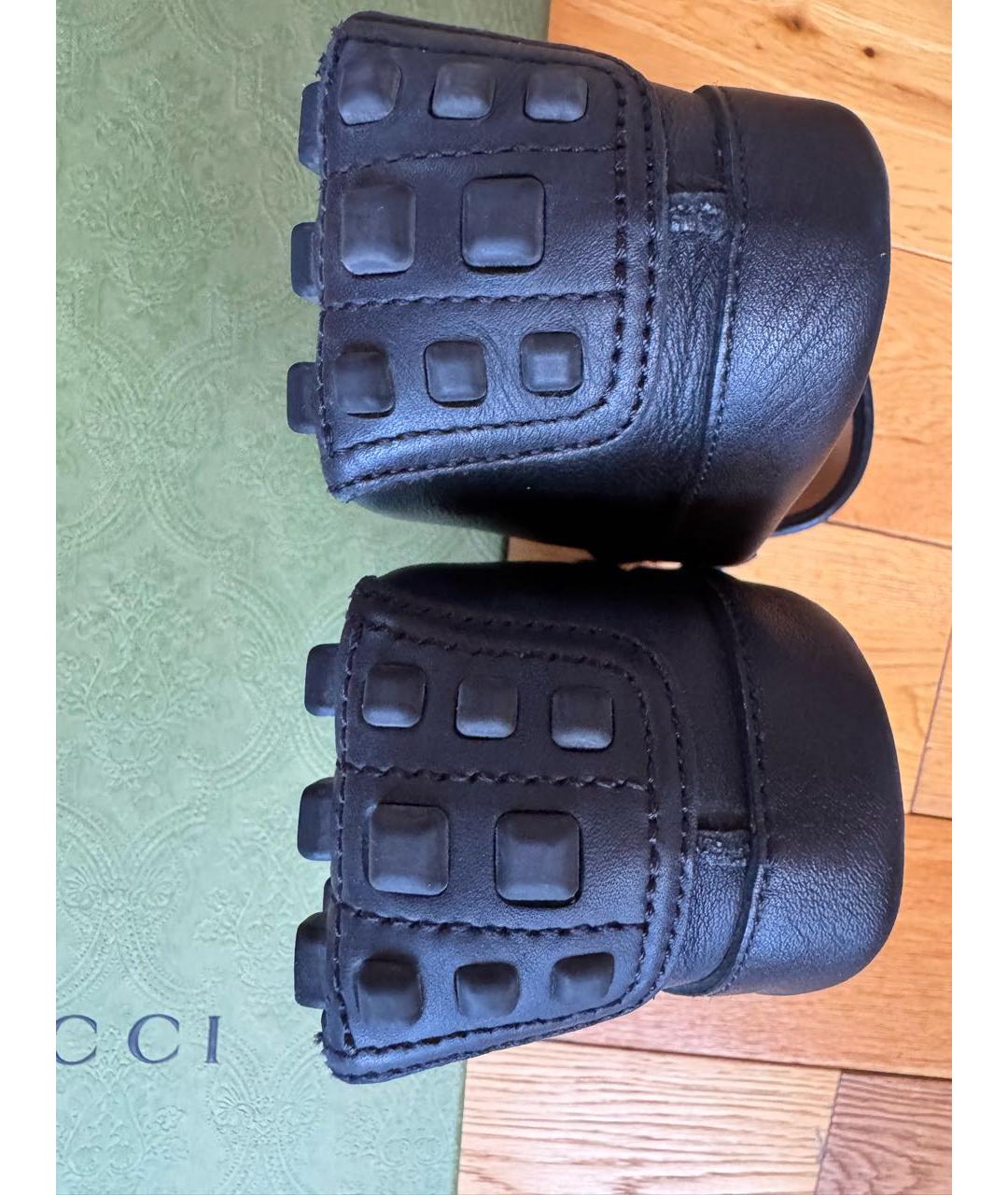 GUCCI Темно-синие кожаные мокасины, фото 4