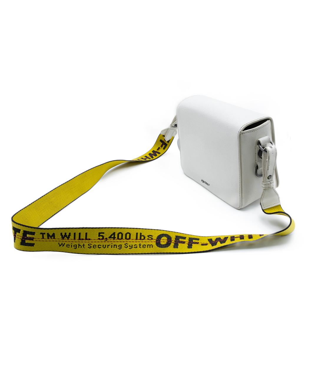 OFF-WHITE Белая кожаная сумка через плечо, фото 3