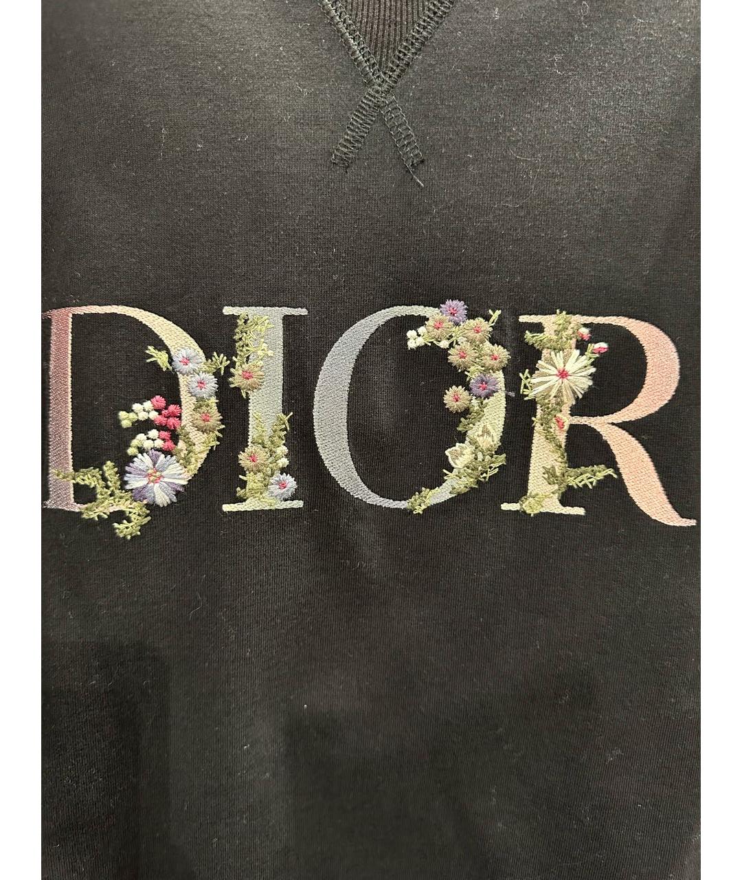 CHRISTIAN DIOR Черная хлопковая футболка, фото 4