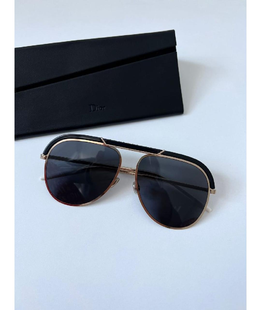 CHRISTIAN DIOR Черные металлические солнцезащитные очки, фото 5