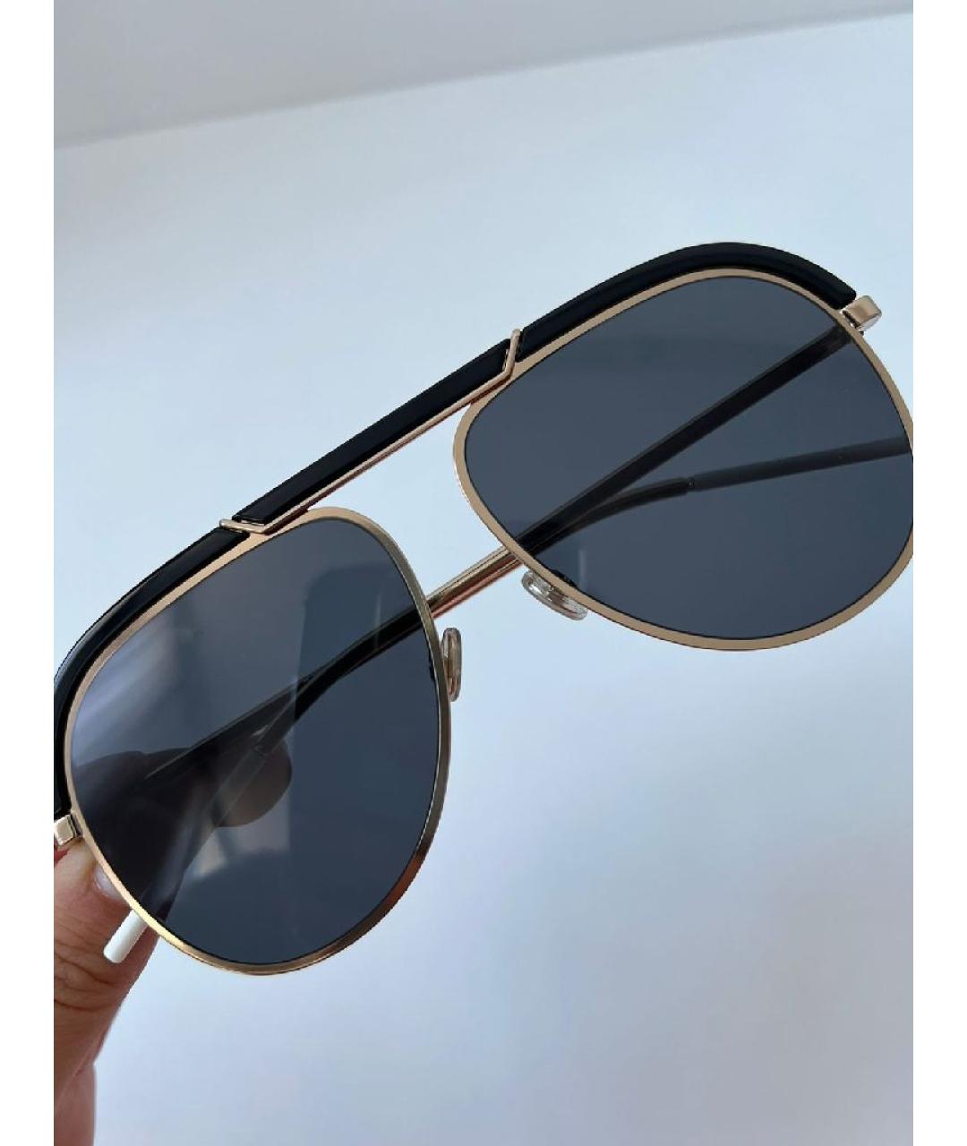 CHRISTIAN DIOR Черные металлические солнцезащитные очки, фото 9