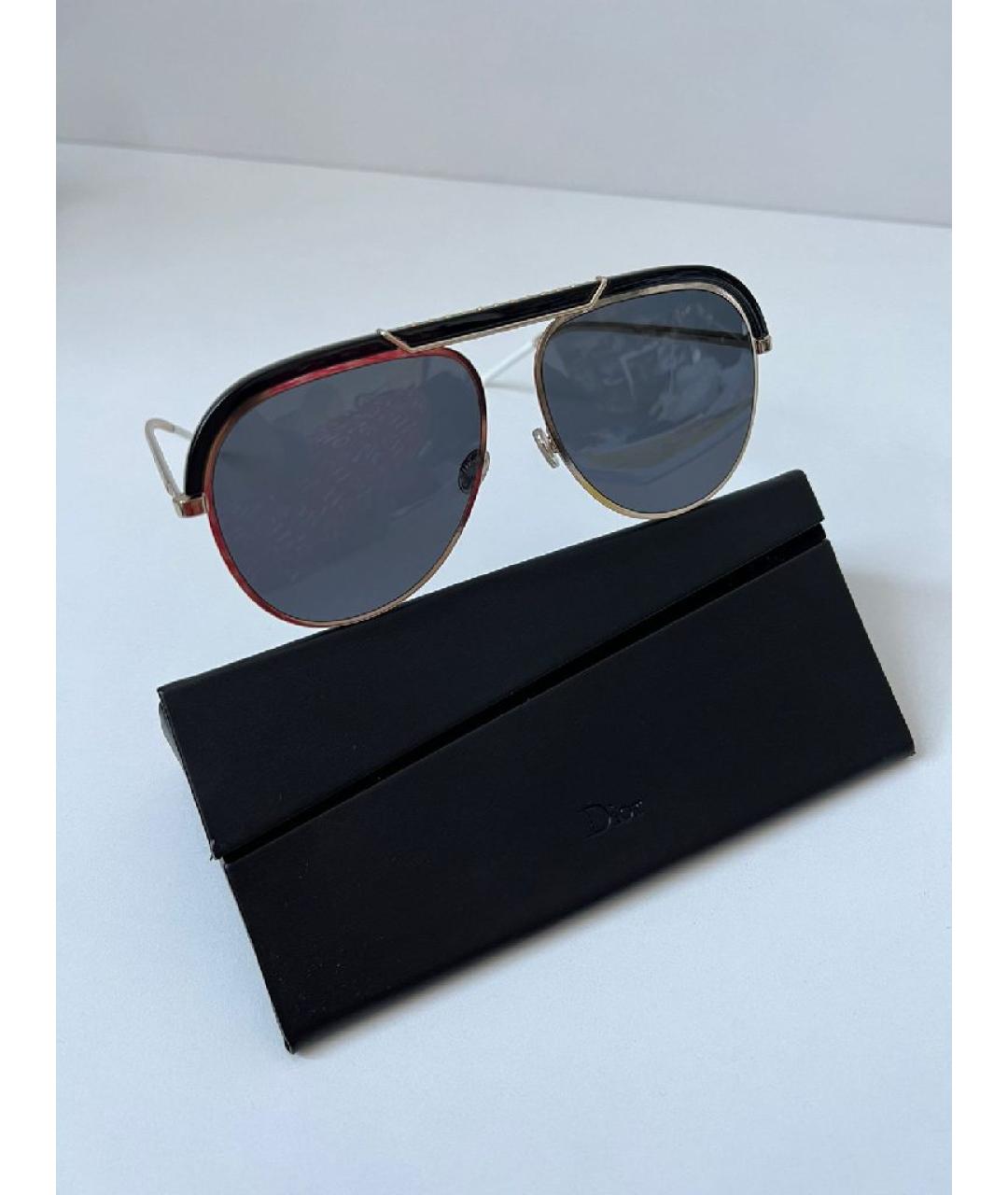 CHRISTIAN DIOR Черные металлические солнцезащитные очки, фото 4