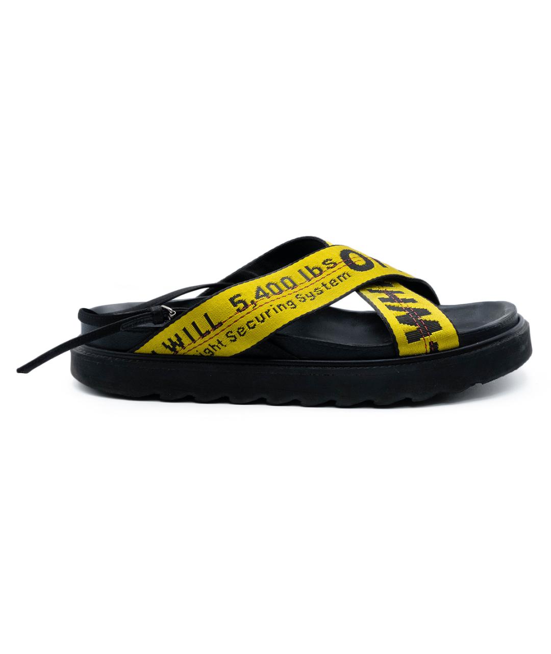 OFF-WHITE Черные кожаные сандалии, фото 7