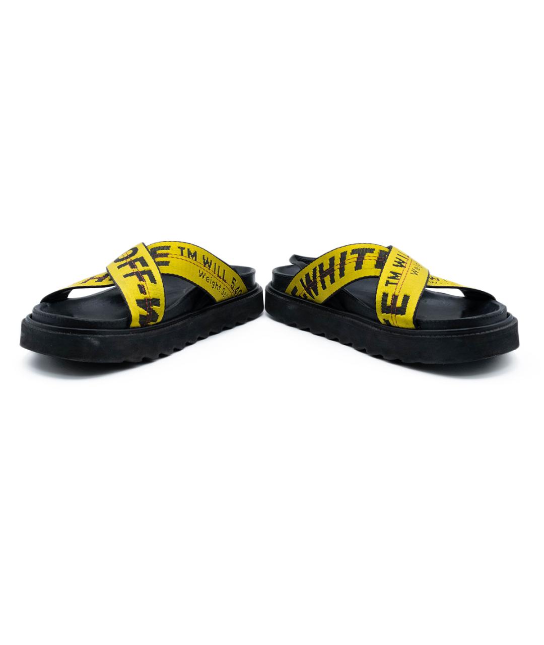OFF-WHITE Черные кожаные сандалии, фото 4