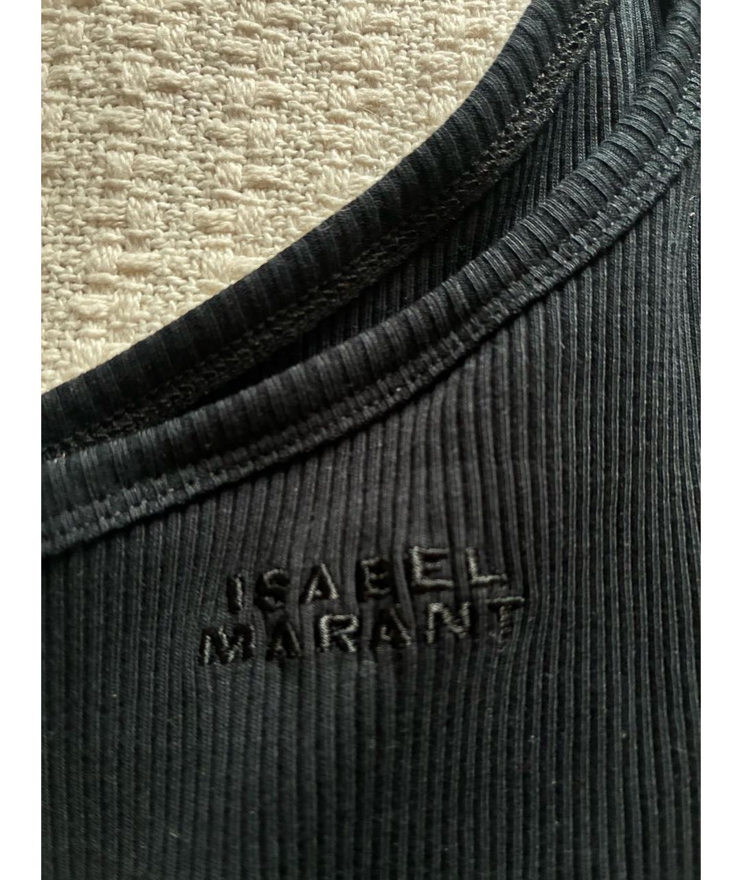 ISABEL MARANT Черная хлопко-эластановая майка, фото 2
