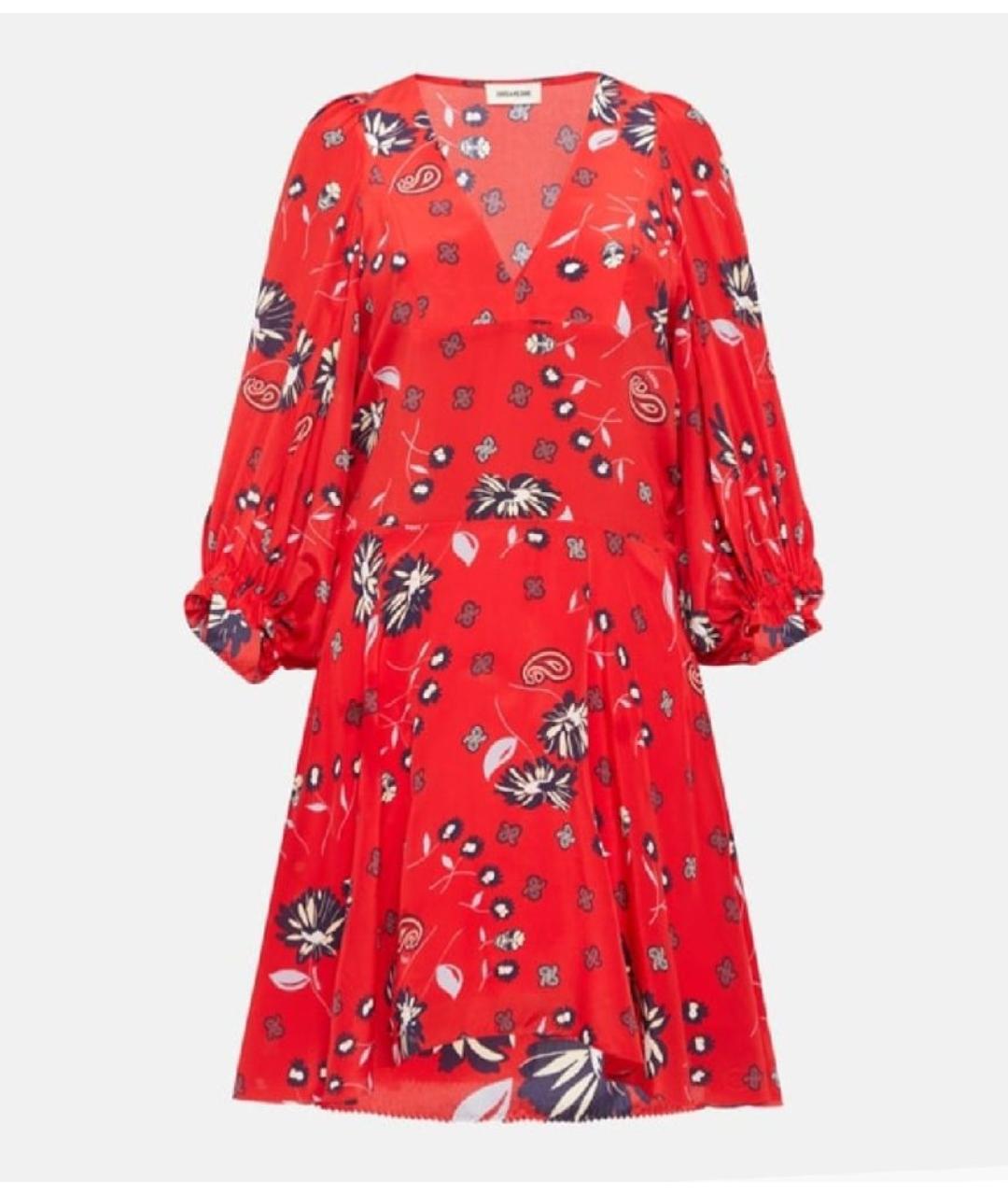 ZADIG & VOLTAIRE Красное шелковое повседневное платье, фото 10