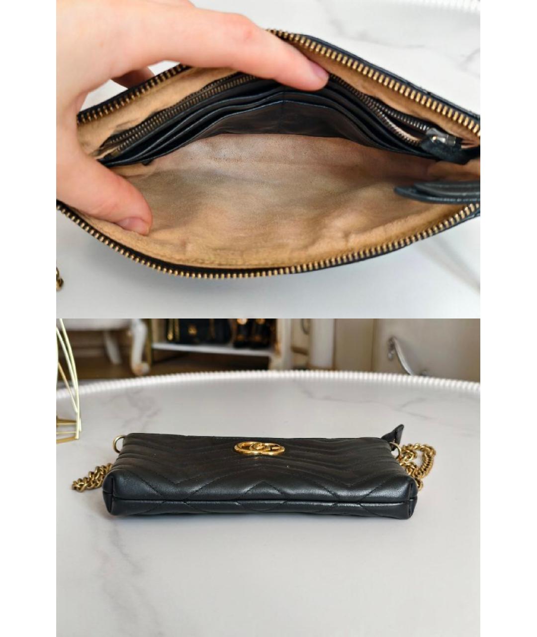 GUCCI Черная кожаная сумка с короткими ручками, фото 6