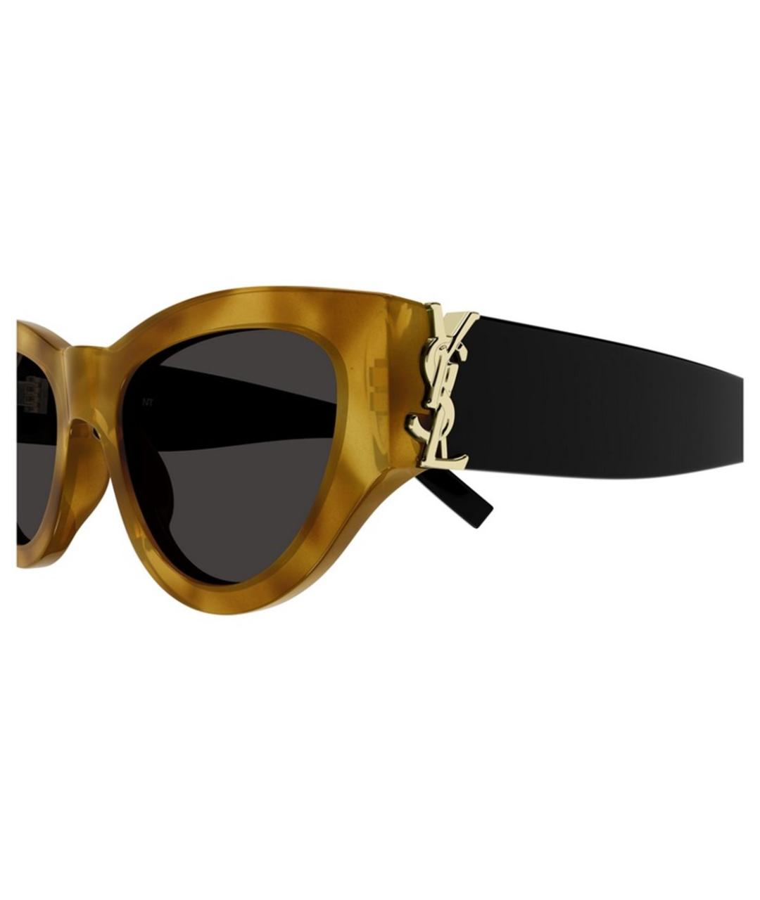 SAINT LAURENT Коричневые солнцезащитные очки, фото 3