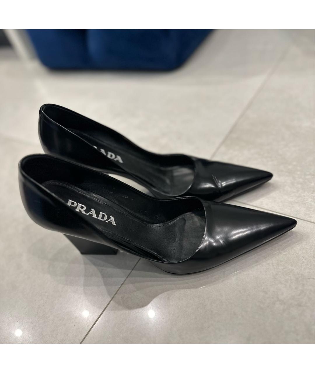 PRADA Черные кожаные туфли, фото 3