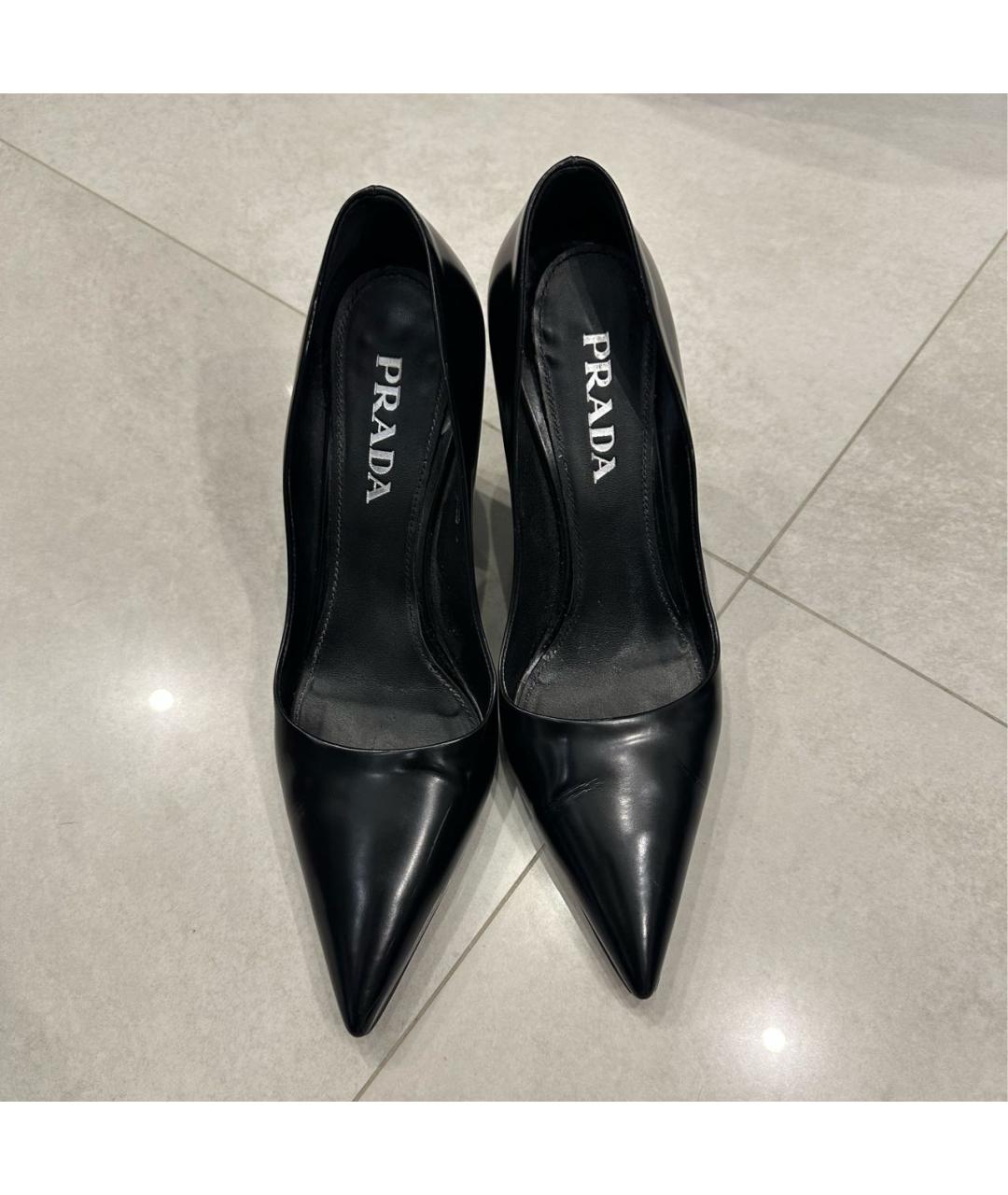 PRADA Черные кожаные туфли, фото 2