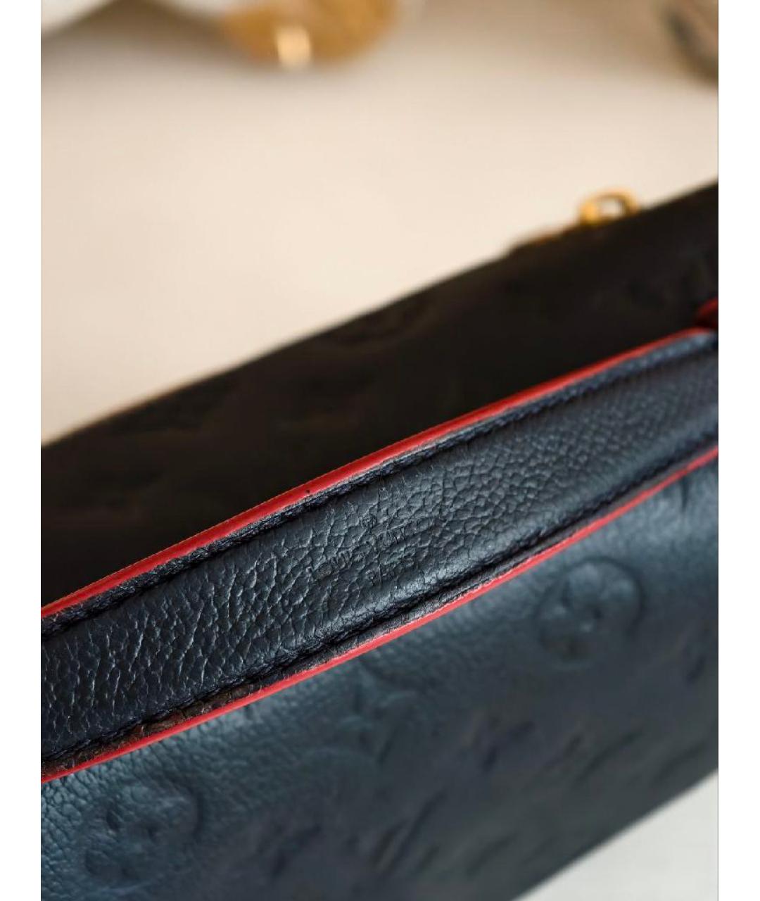 LOUIS VUITTON Темно-синяя кожаная сумка с короткими ручками, фото 7