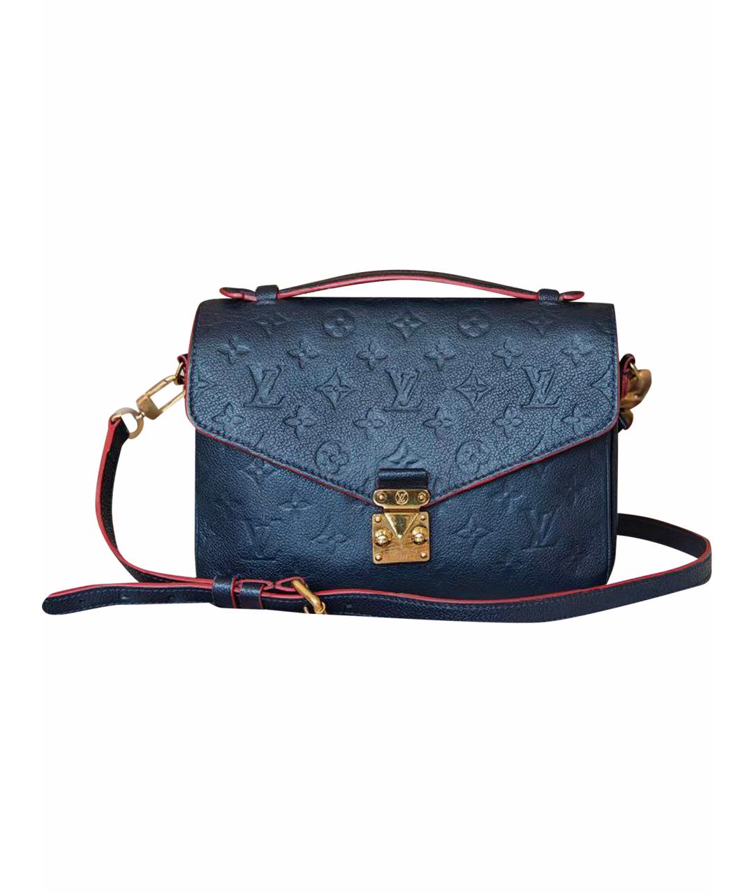LOUIS VUITTON Темно-синяя кожаная сумка с короткими ручками, фото 1