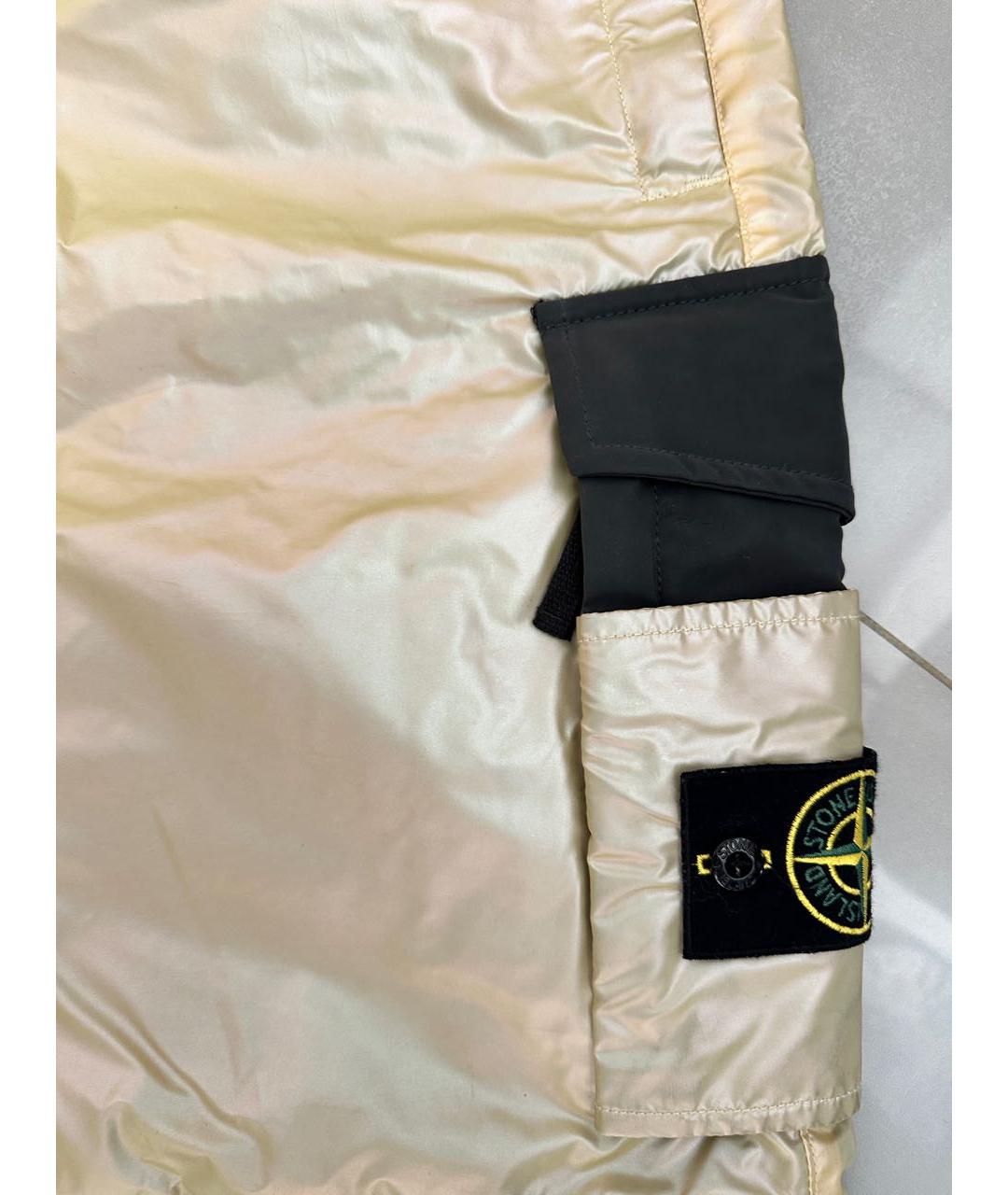 STONE ISLAND SHADOW PROJECT Золотые полиуретановые повседневные брюки, фото 2