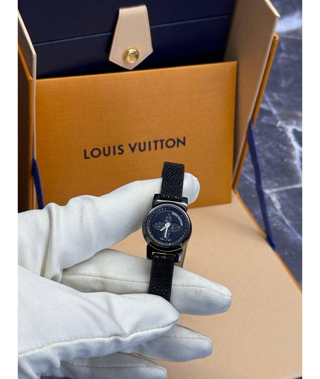 LOUIS VUITTON Черные металлические часы, фото 3