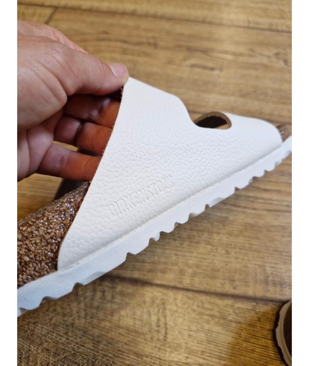 BIRKENSTOCK Белые кожаные сандалии, фото 3