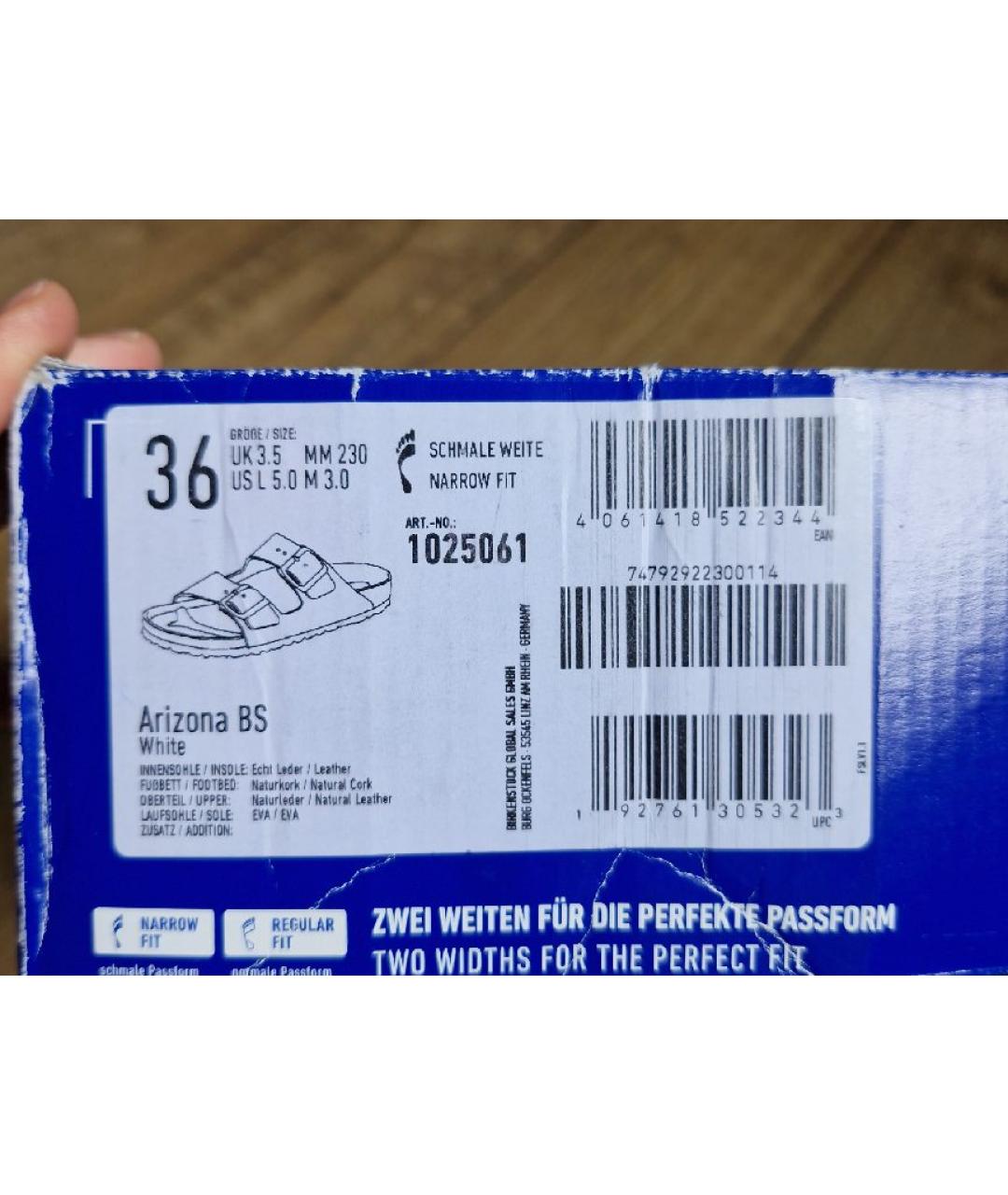 BIRKENSTOCK Белые кожаные сандалии, фото 8