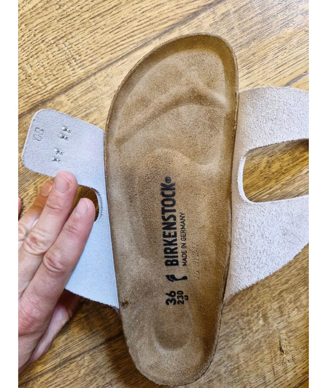 BIRKENSTOCK Белые кожаные сандалии, фото 2
