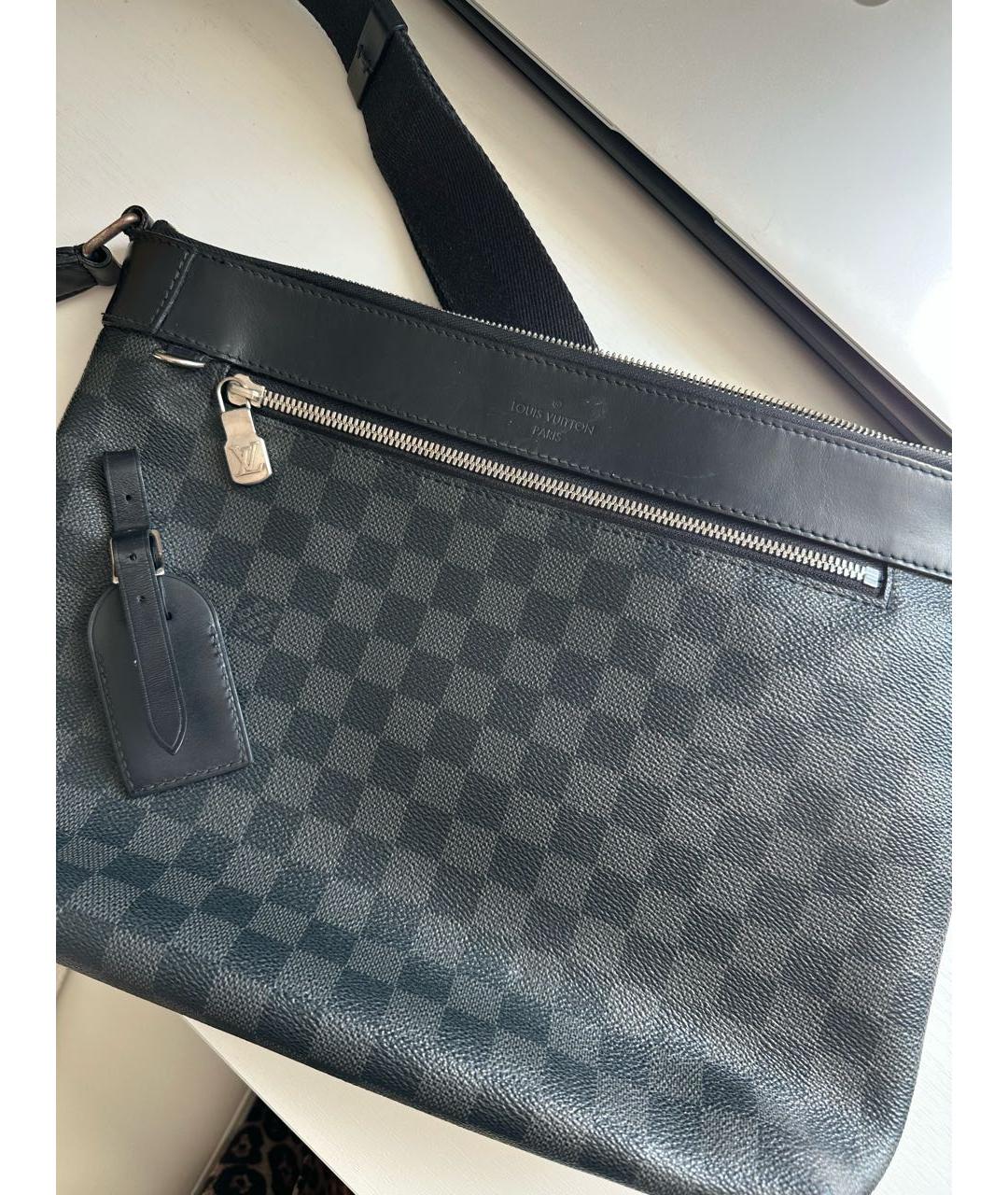 LOUIS VUITTON Антрацитовая сумка на плечо, фото 4