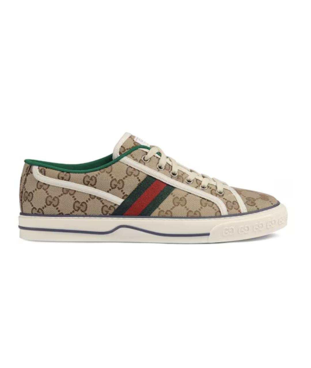 GUCCI Коричневые текстильные кеды, фото 8