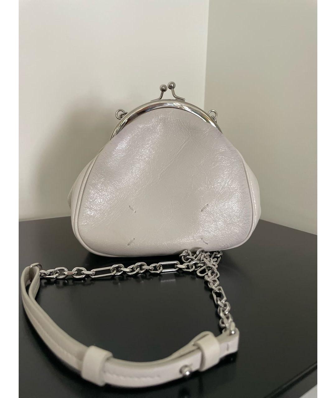 MAISON MARGIELA Бежевая кожаная сумка через плечо, фото 4