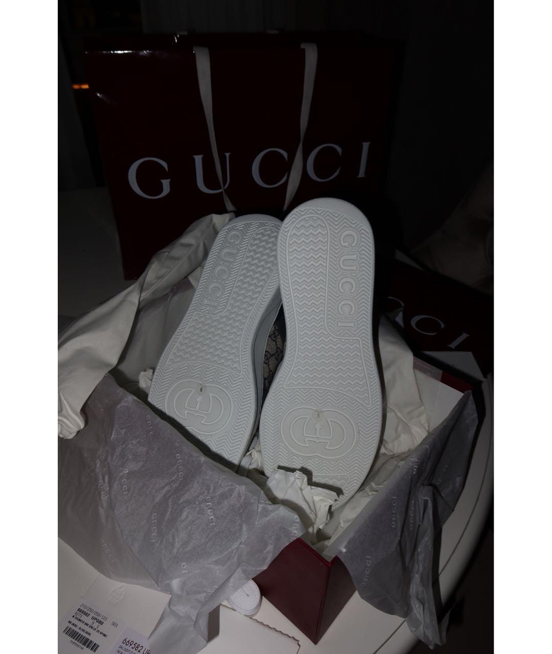 GUCCI Темно-синие текстильные низкие кроссовки / кеды, фото 8
