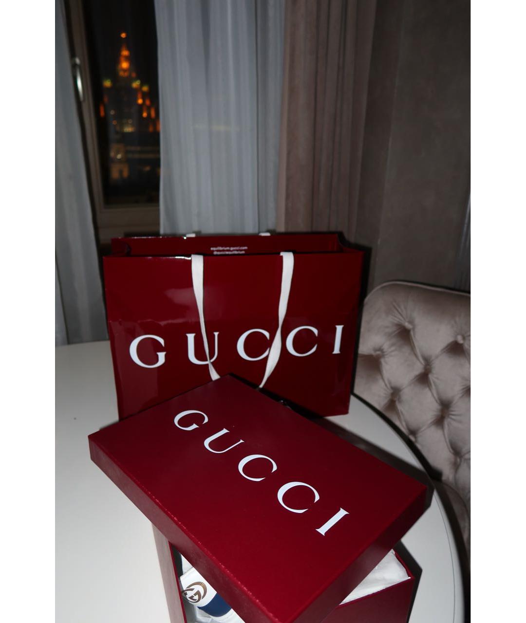 GUCCI Темно-синие текстильные низкие кроссовки / кеды, фото 5