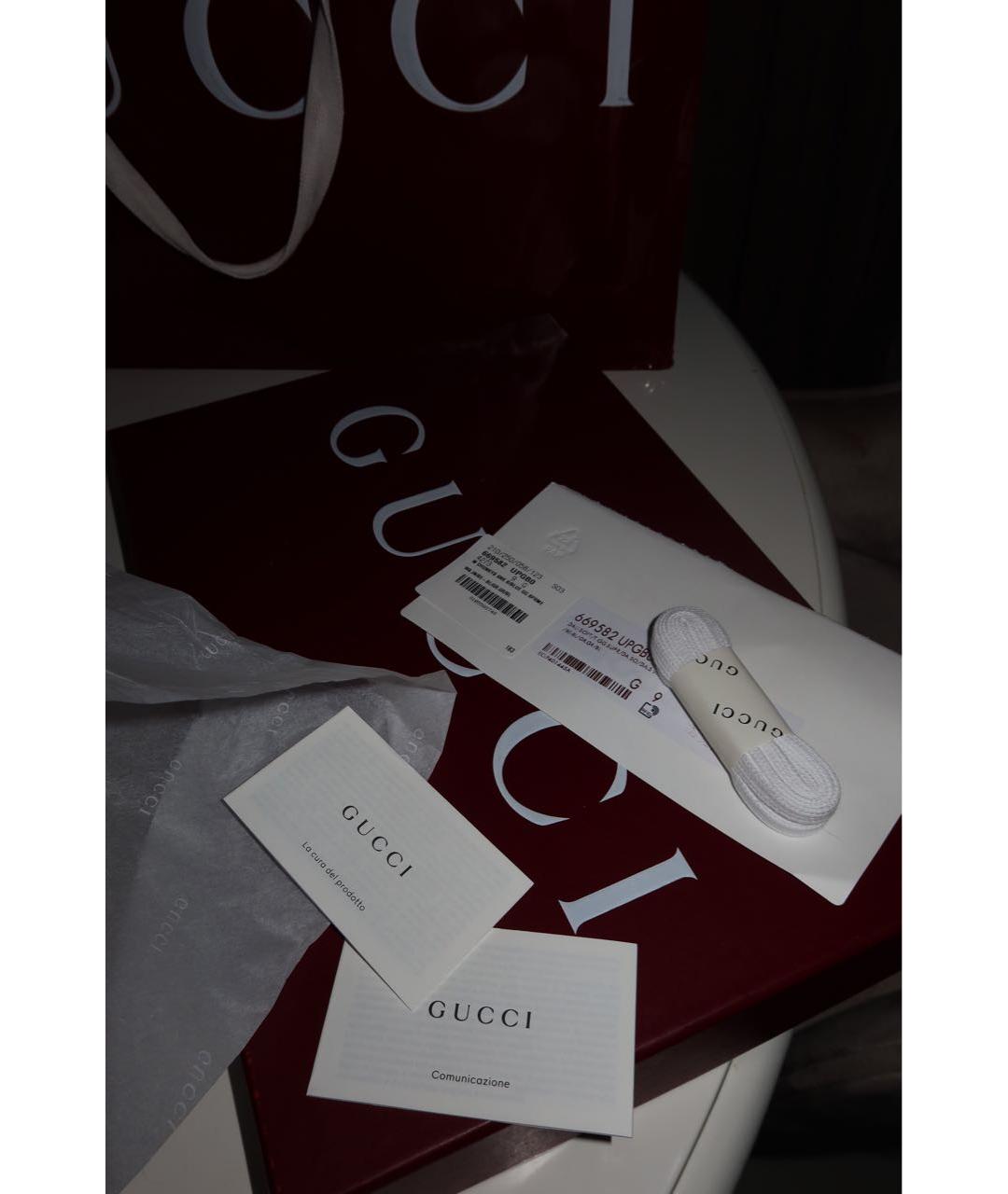 GUCCI Темно-синие текстильные низкие кроссовки / кеды, фото 6