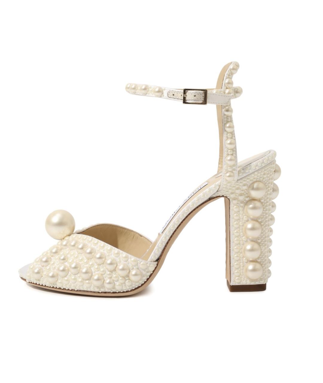 JIMMY CHOO Белые кожаные туфли, фото 10