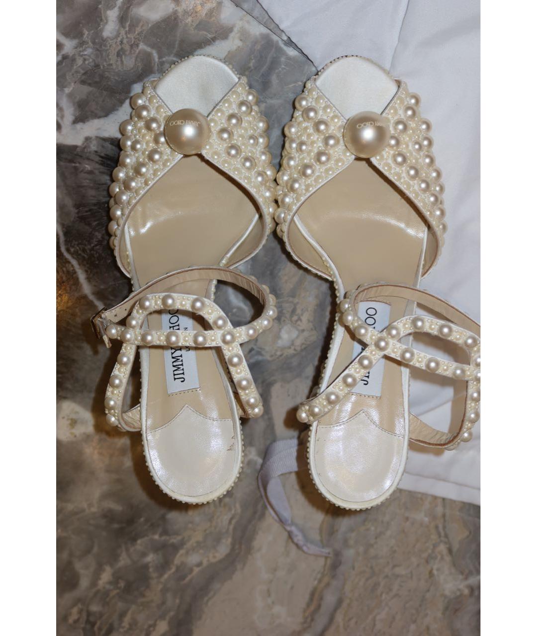 JIMMY CHOO Белые кожаные туфли, фото 2