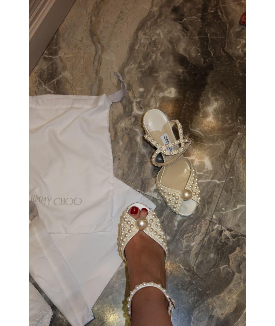 JIMMY CHOO Белые кожаные туфли, фото 3