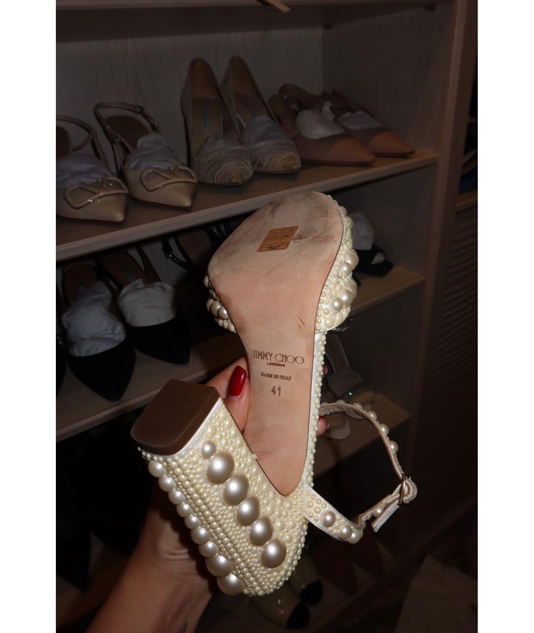 JIMMY CHOO Белые кожаные туфли, фото 5