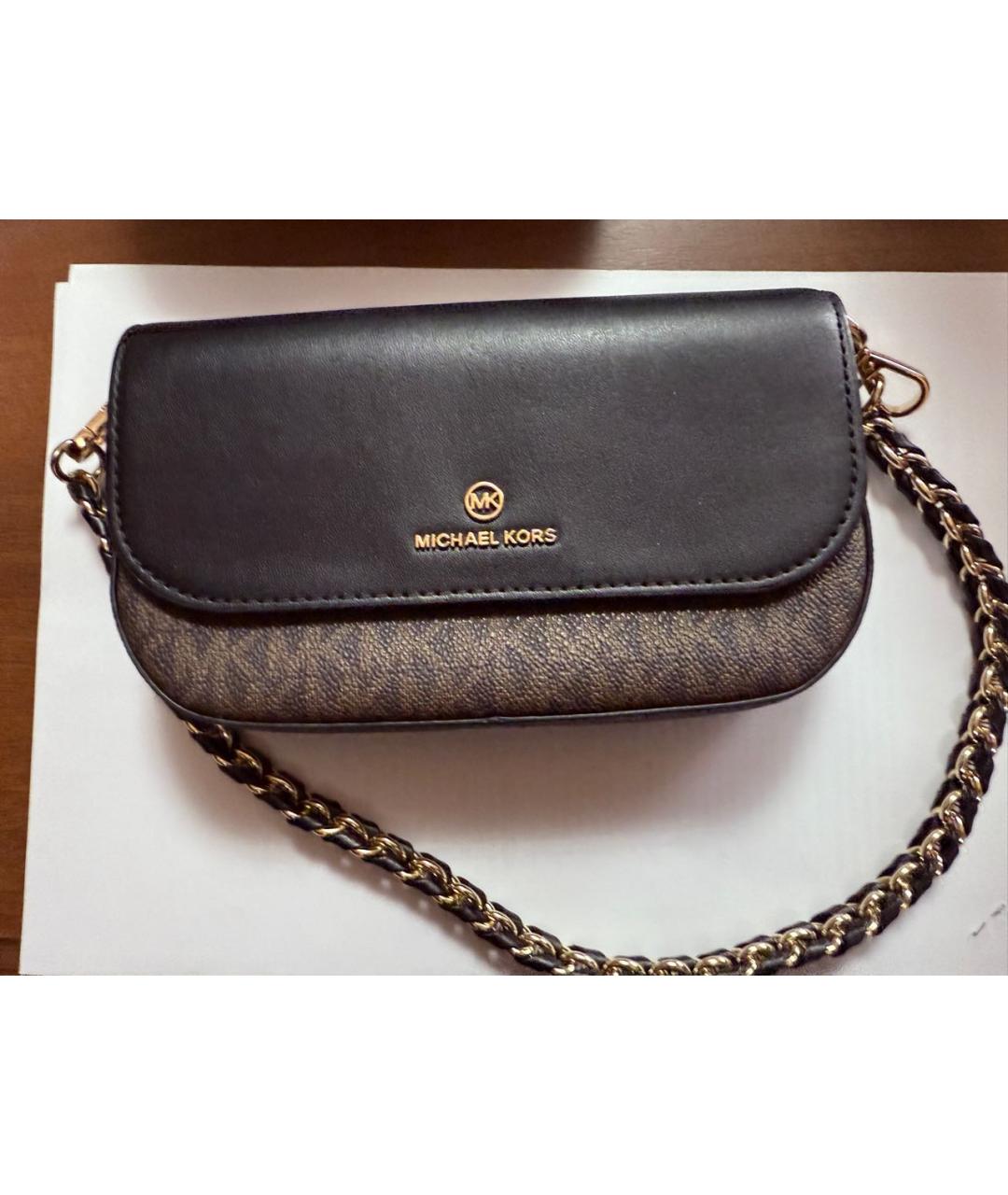 MICHAEL KORS Коричневая кожаная сумка с короткими ручками, фото 9