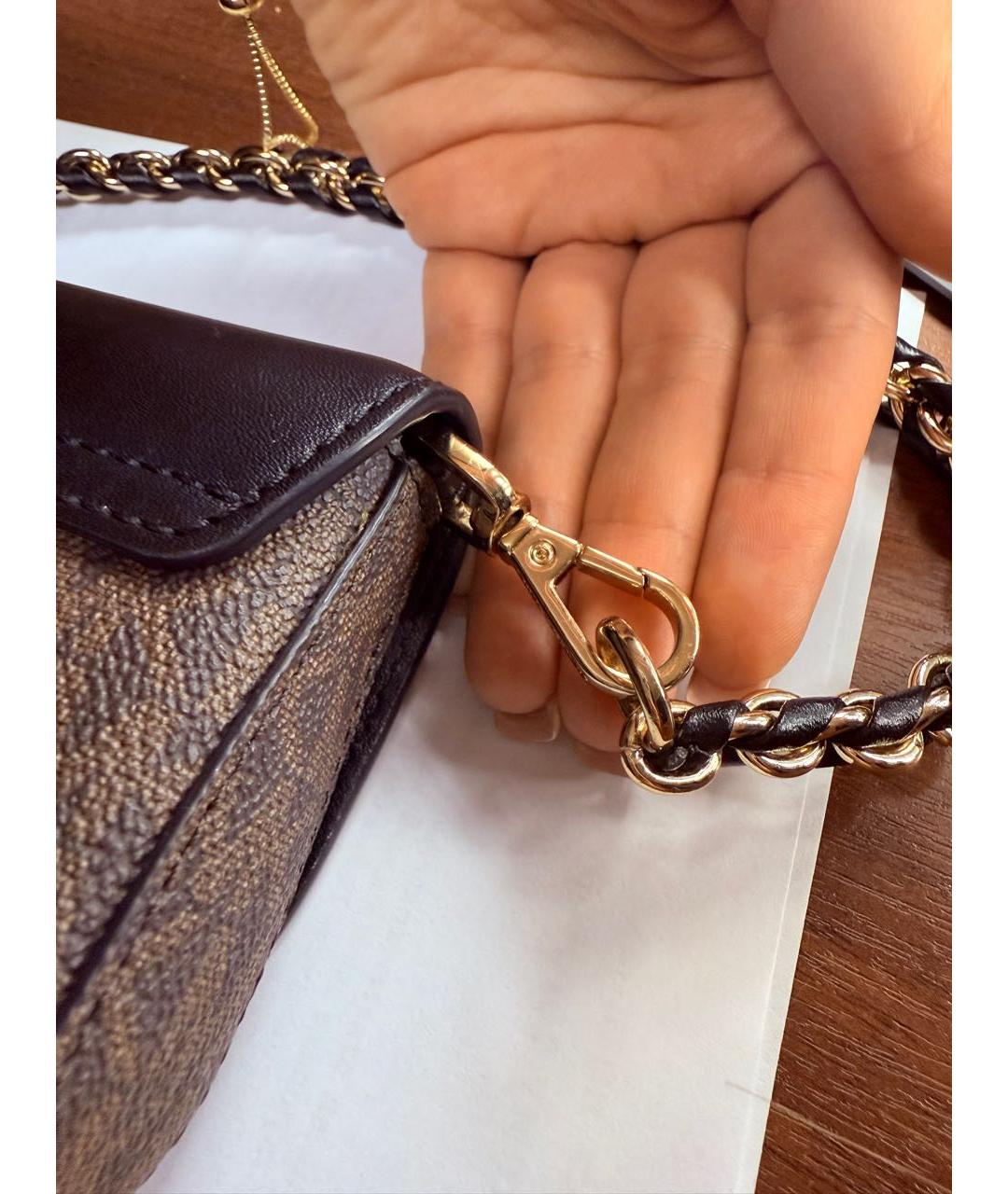 MICHAEL KORS Коричневая кожаная сумка с короткими ручками, фото 6