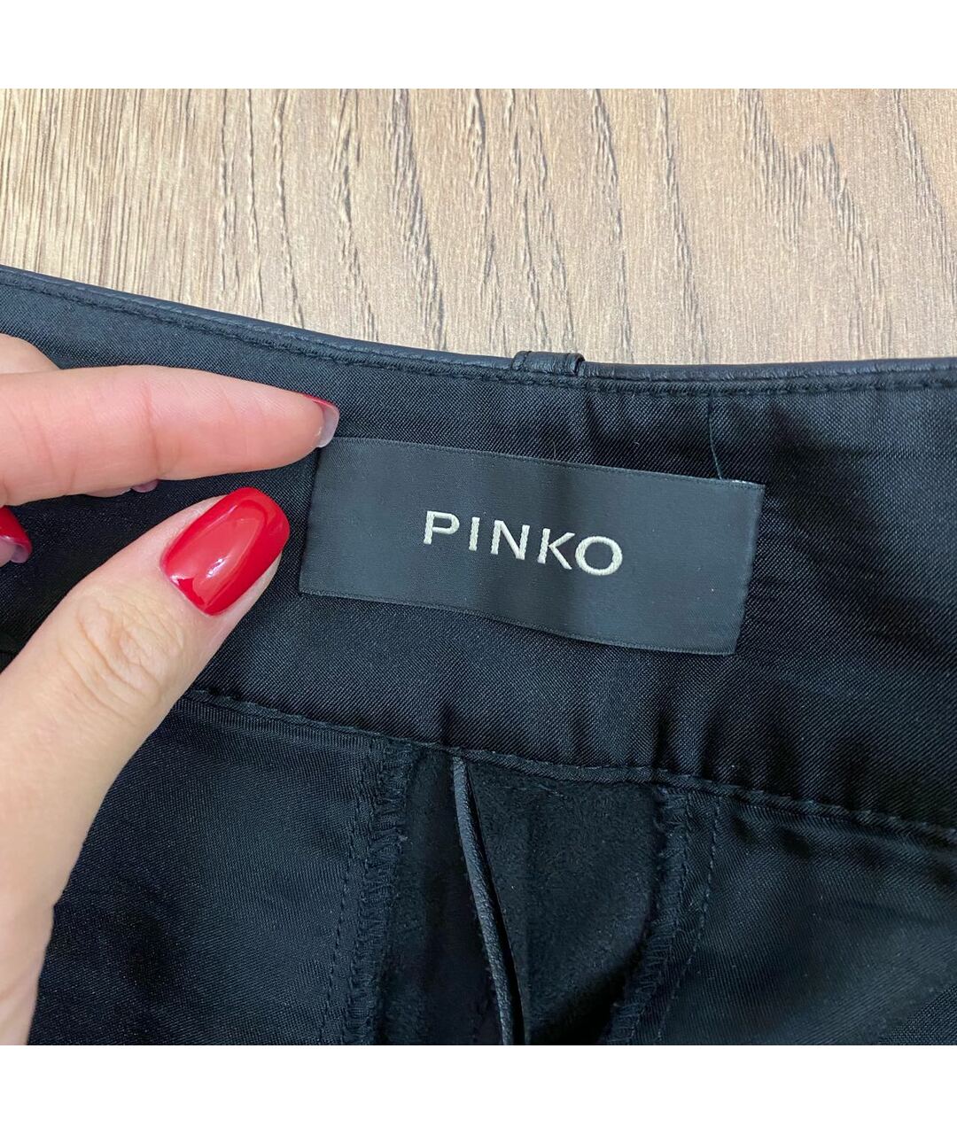 PINKO Черные полиэстеровые прямые брюки, фото 3