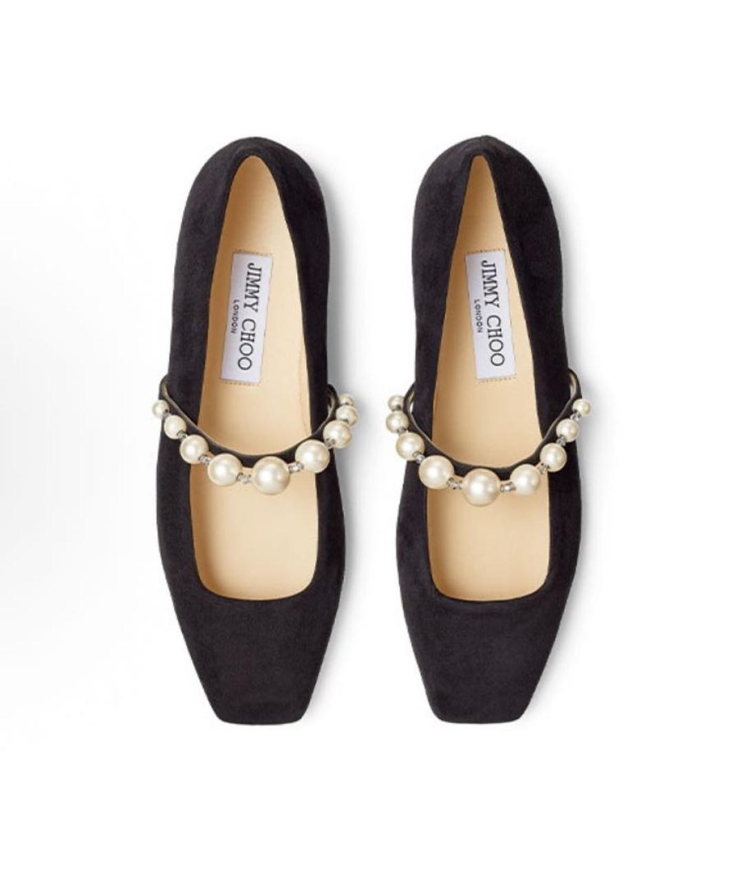 JIMMY CHOO Черные замшевые балетки, фото 4