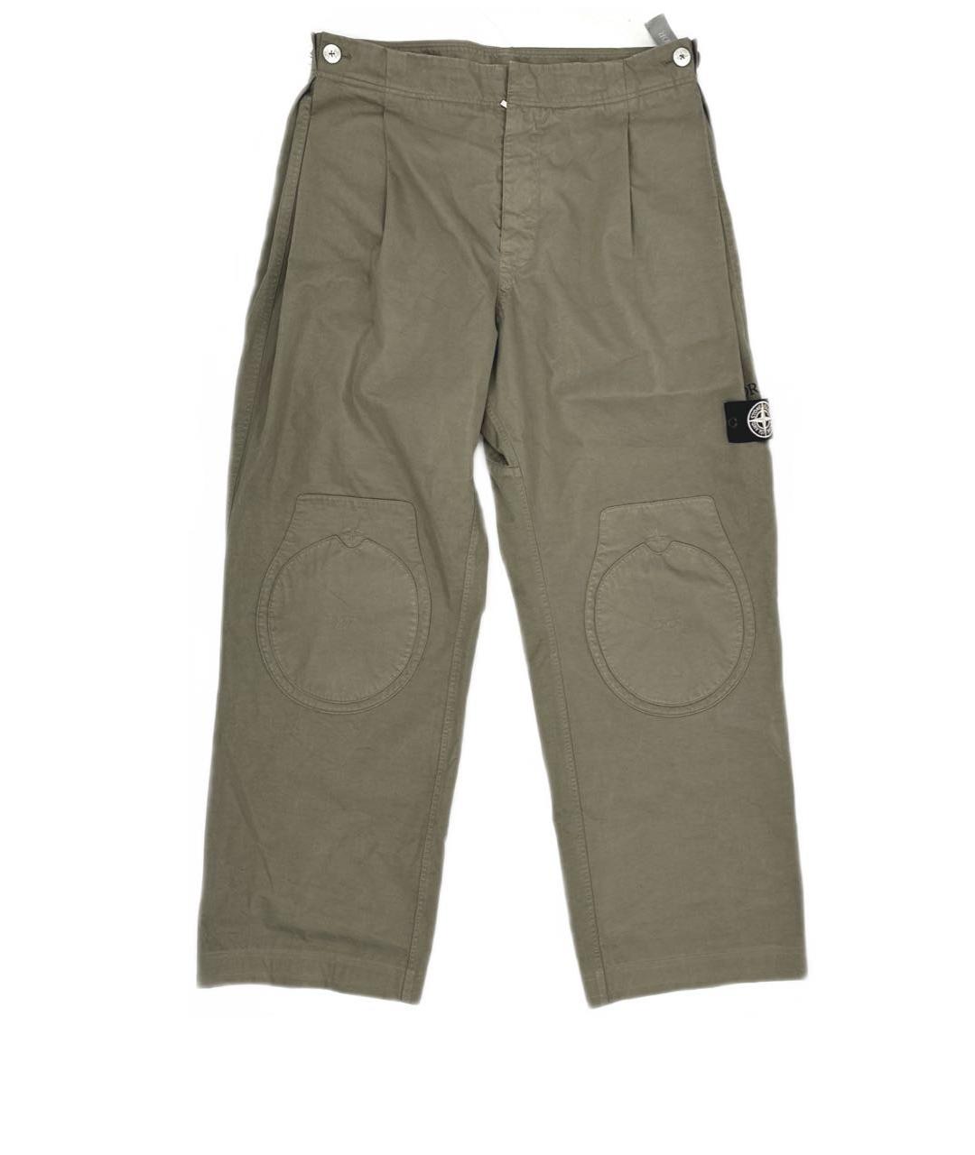 STONE ISLAND Серые хлопковые повседневные брюки, фото 1