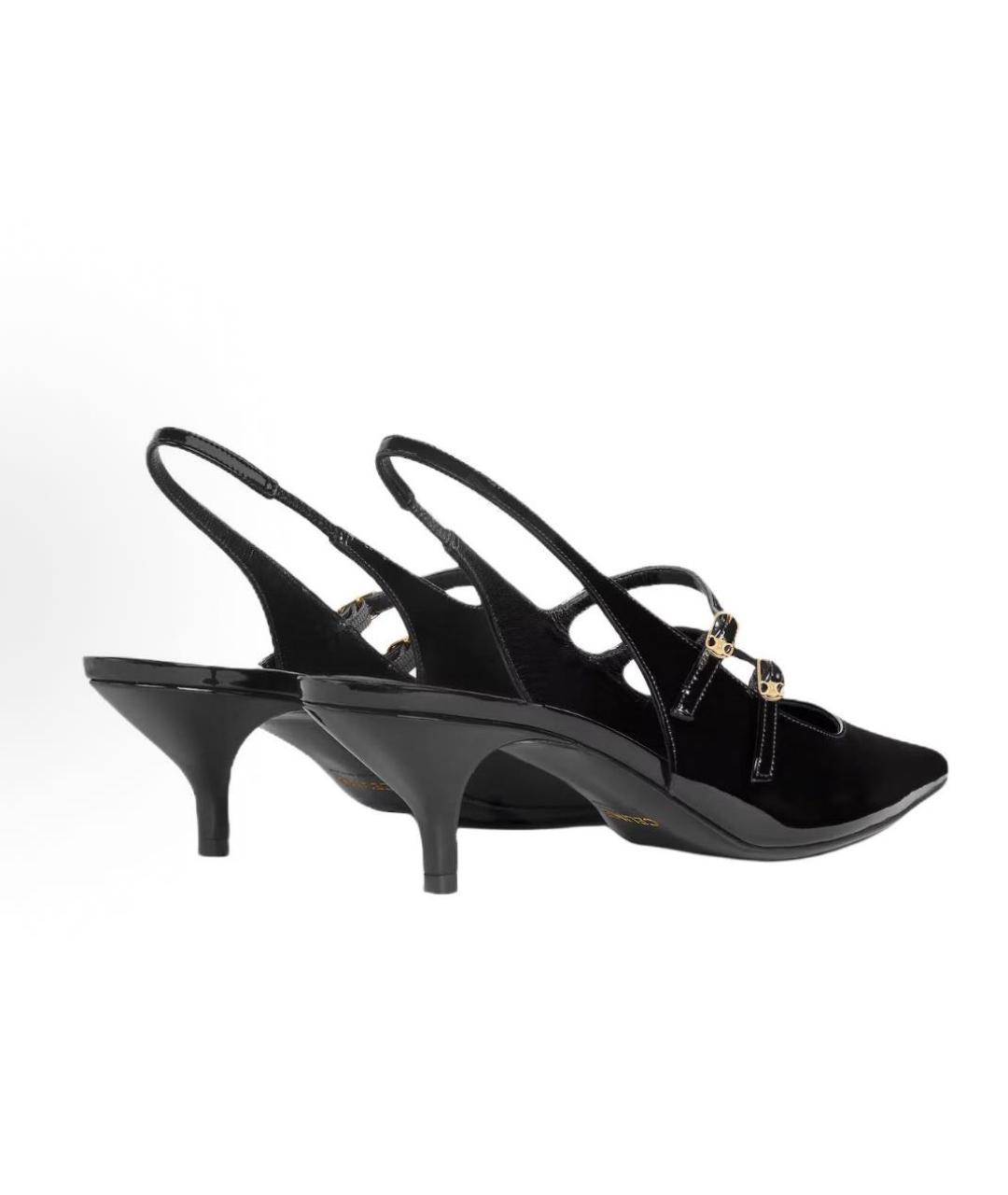 CELINE Черные лодочки на низком каблуке, фото 4