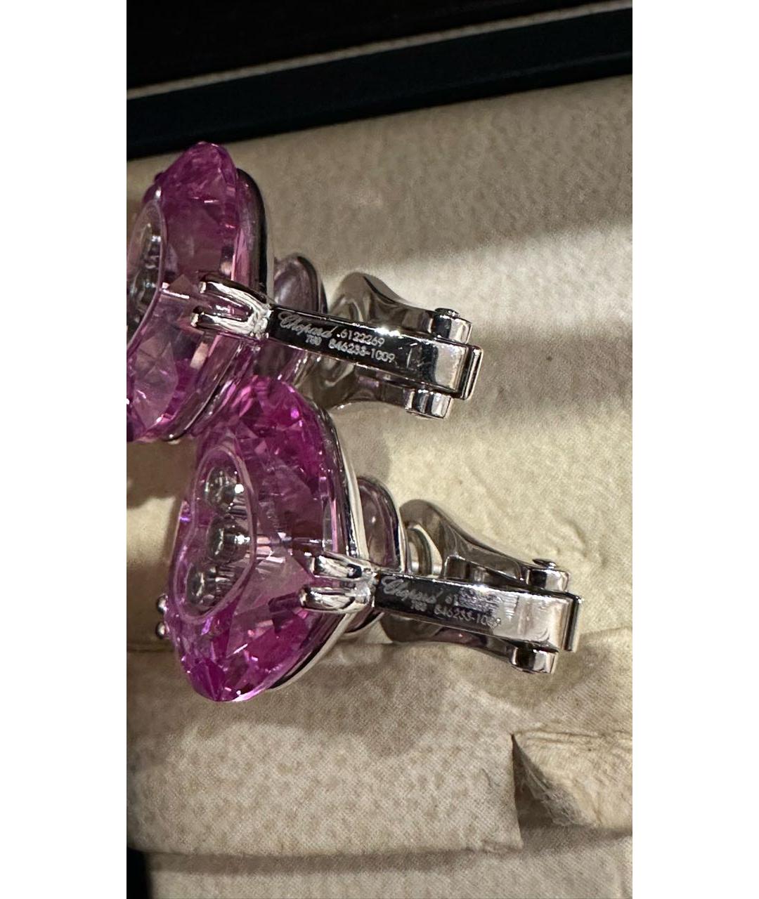 CHOPARD Розовые серьги из белого золота, фото 5