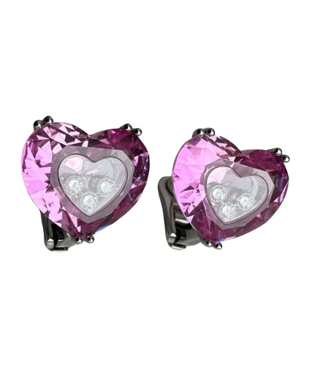 CHOPARD Розовые серьги из белого золота, фото 1