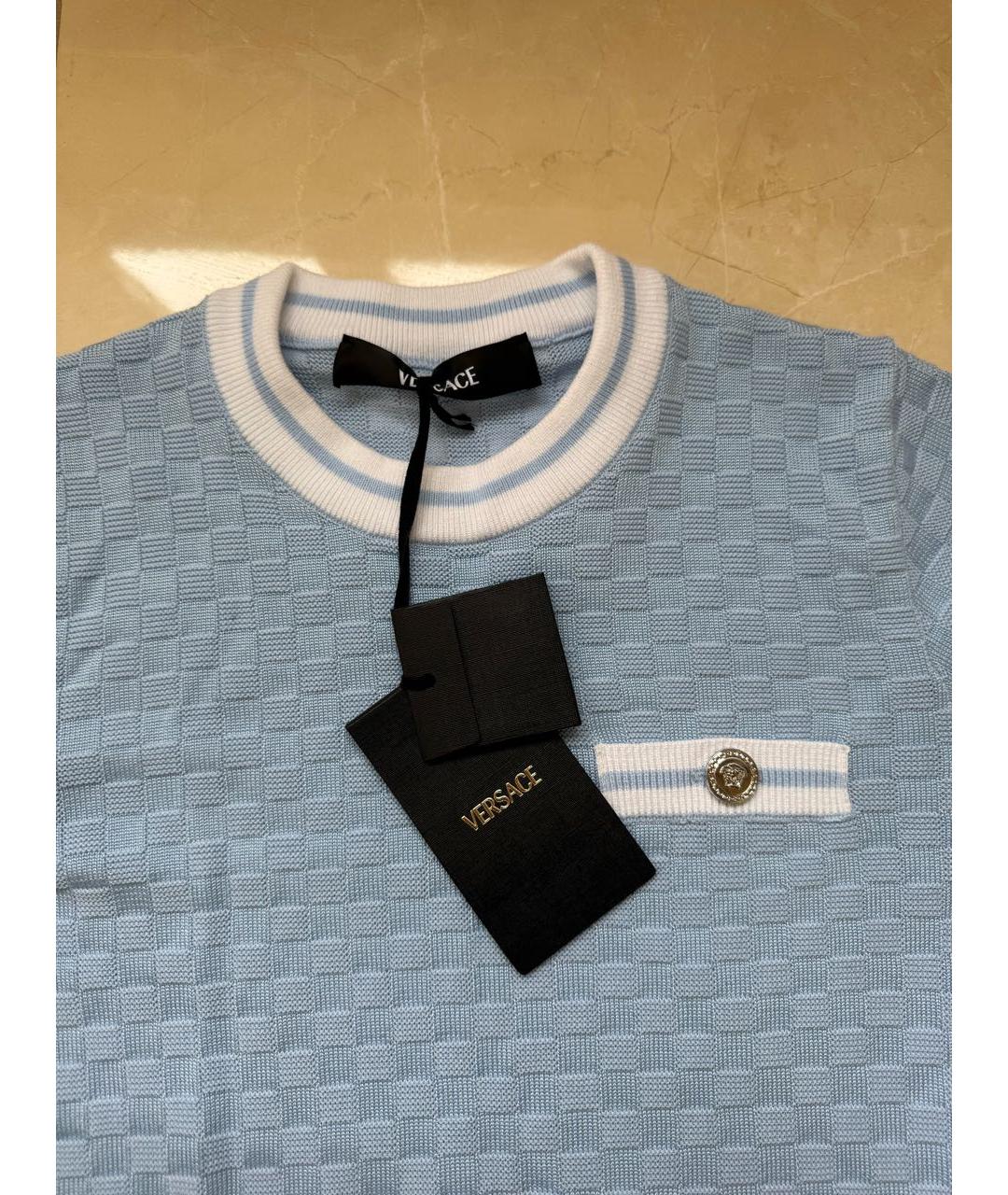 VERSACE Голубое повседневное платье, фото 3
