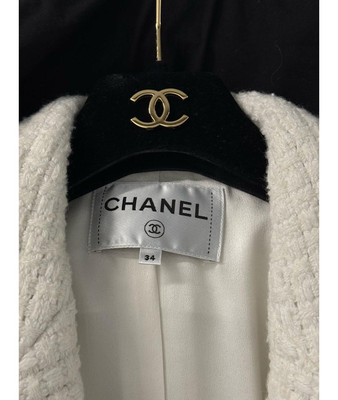 CHANEL Белый шерстяной жакет/пиджак, фото 5