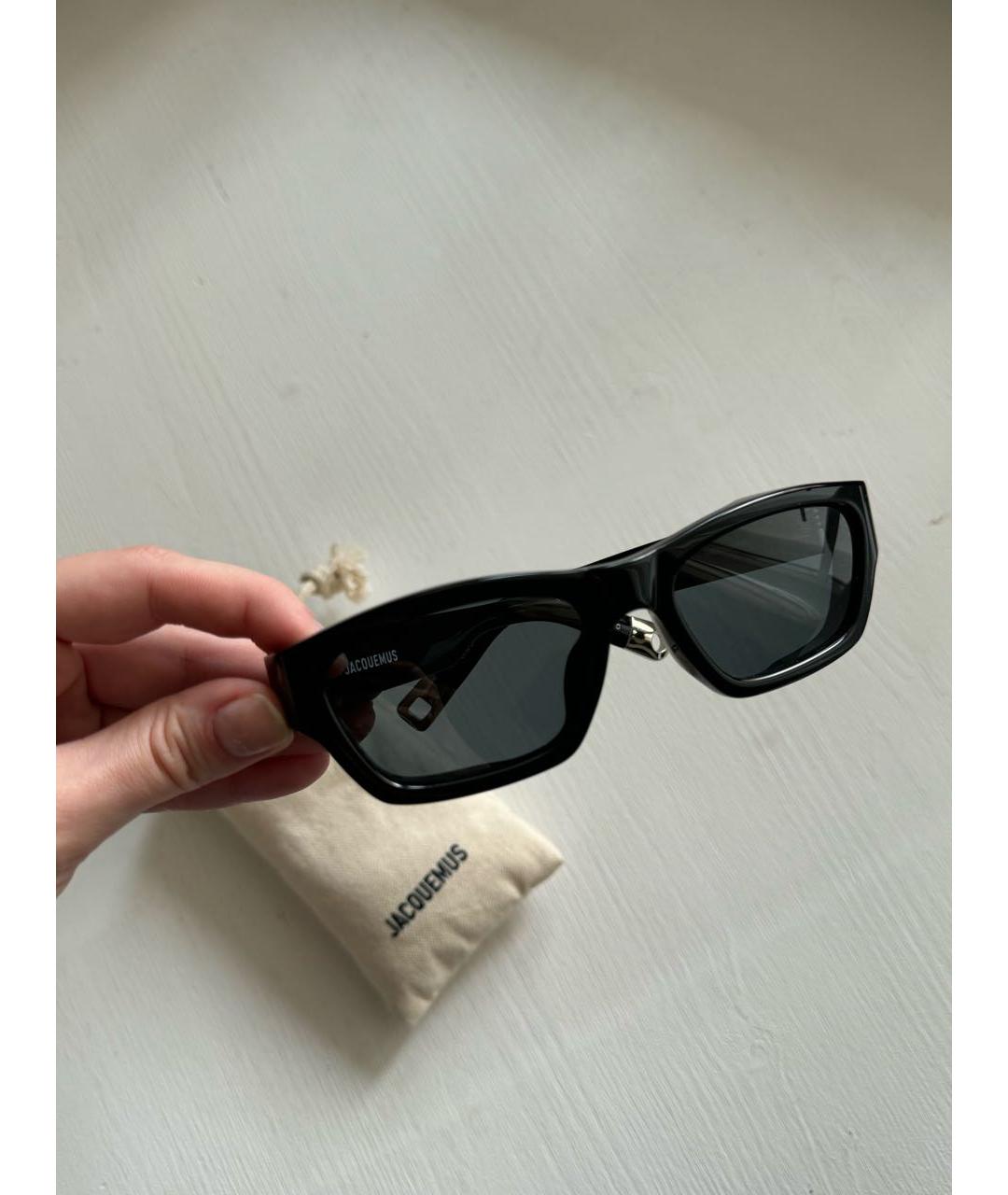 JACQUEMUS Черные пластиковые солнцезащитные очки, фото 3