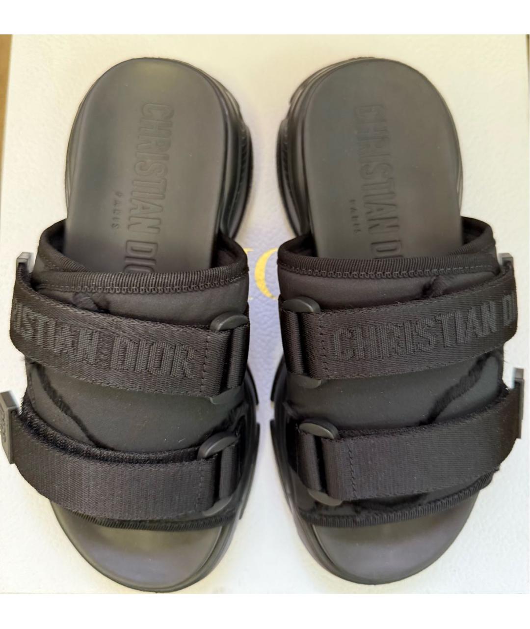 CHRISTIAN DIOR Черные шлепанцы, фото 2