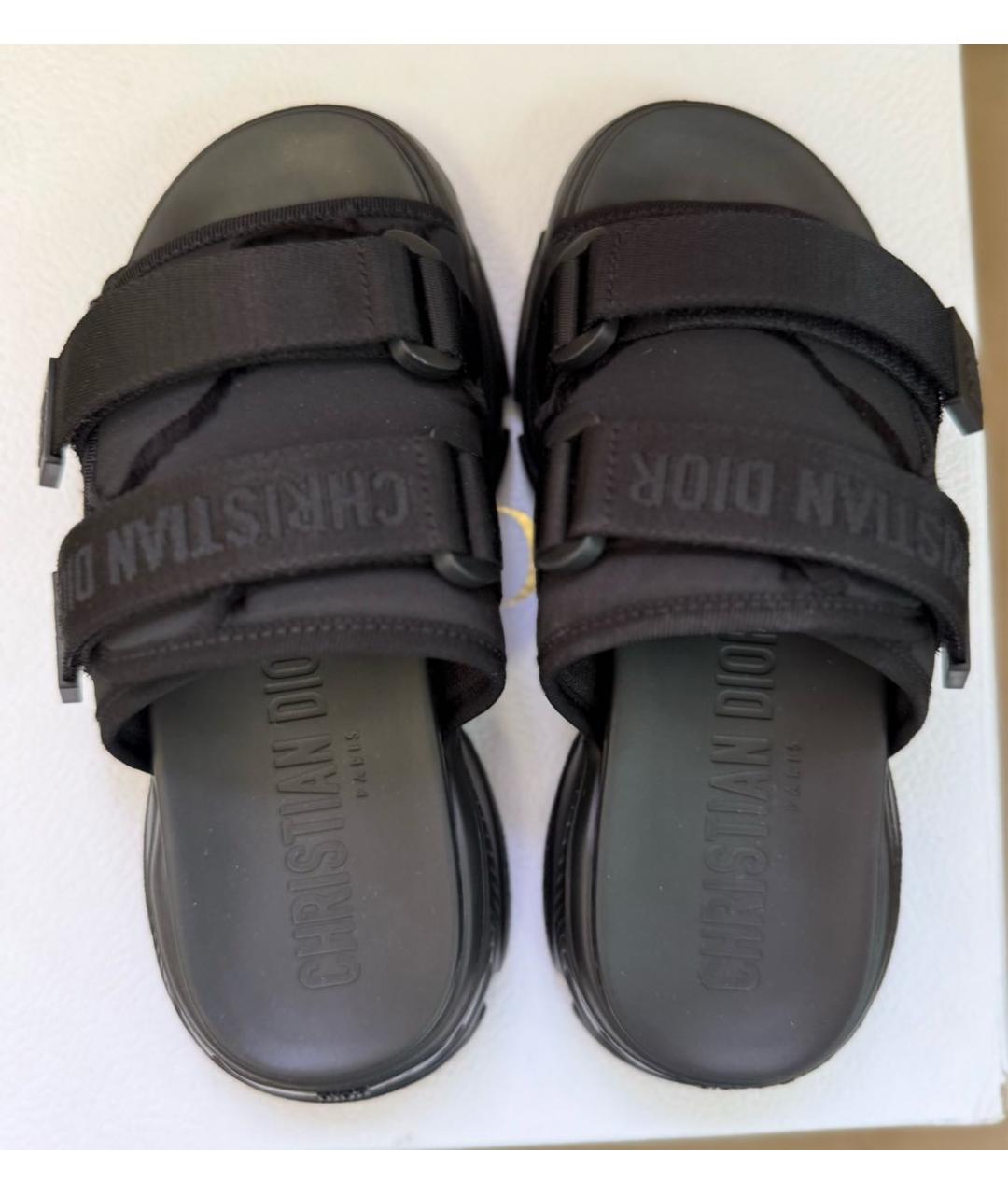 CHRISTIAN DIOR Черные шлепанцы, фото 3