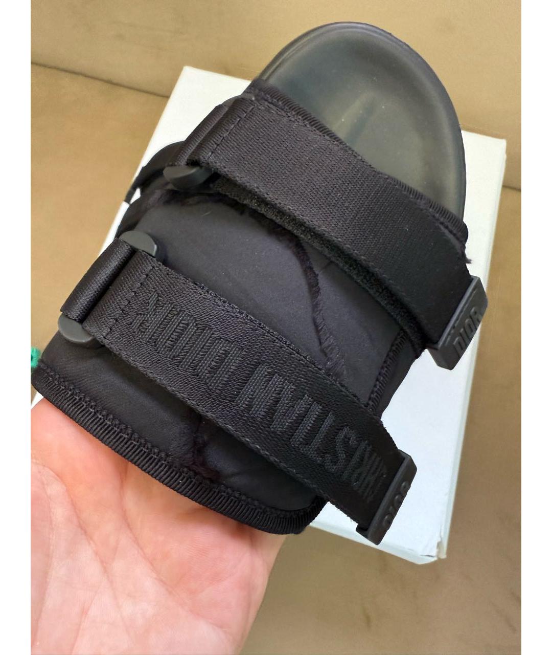 CHRISTIAN DIOR Черные шлепанцы, фото 8