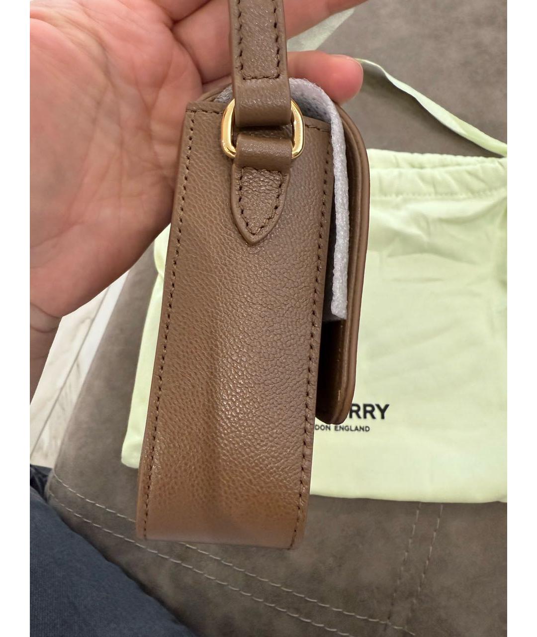 BURBERRY Коричневая кожаная сумка тоут, фото 4