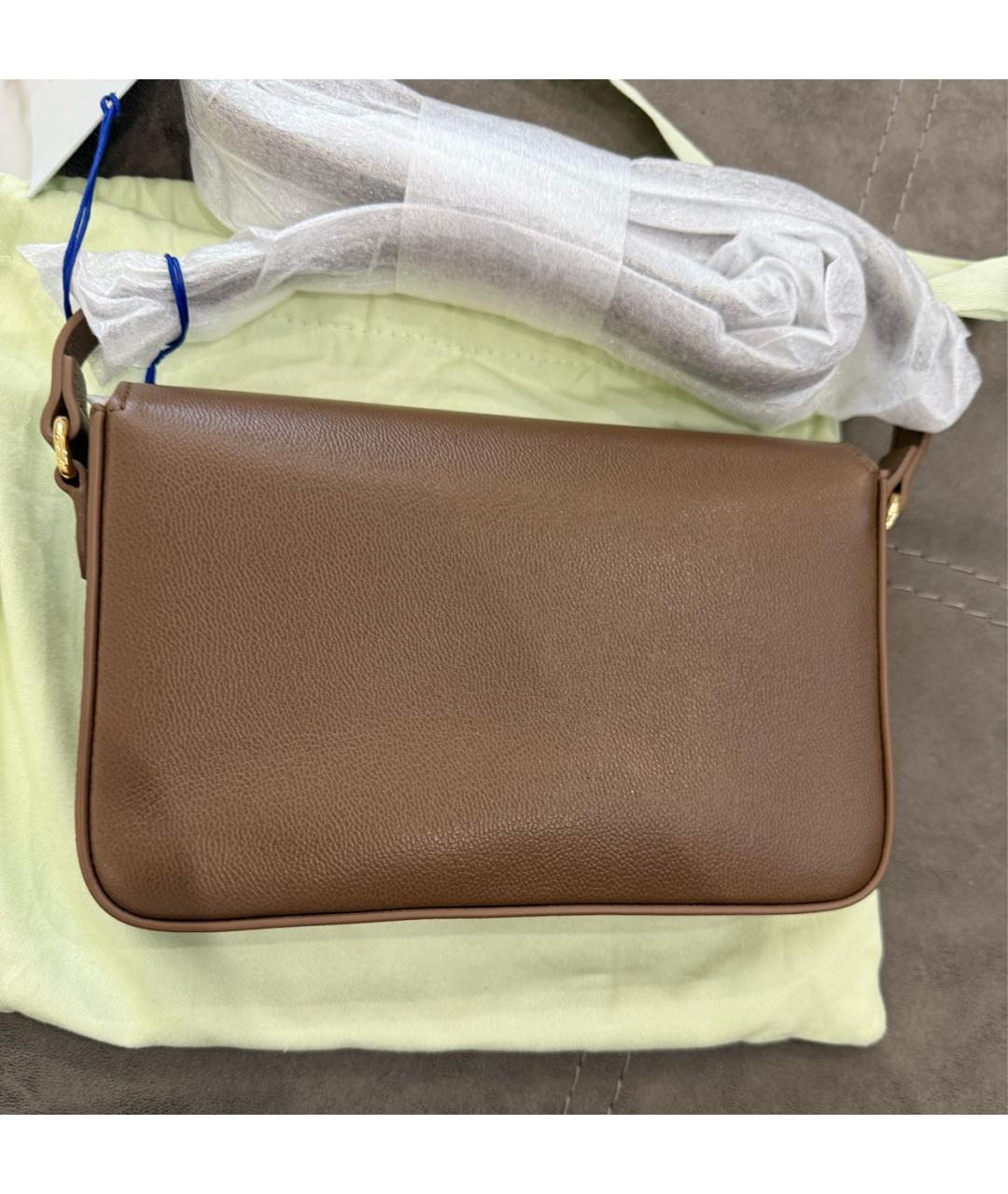 BURBERRY Коричневая кожаная сумка тоут, фото 2