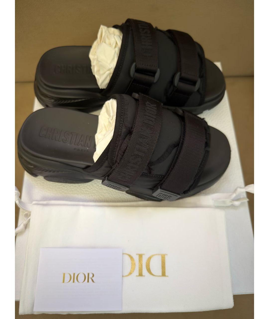 CHRISTIAN DIOR Черные шлепанцы, фото 6